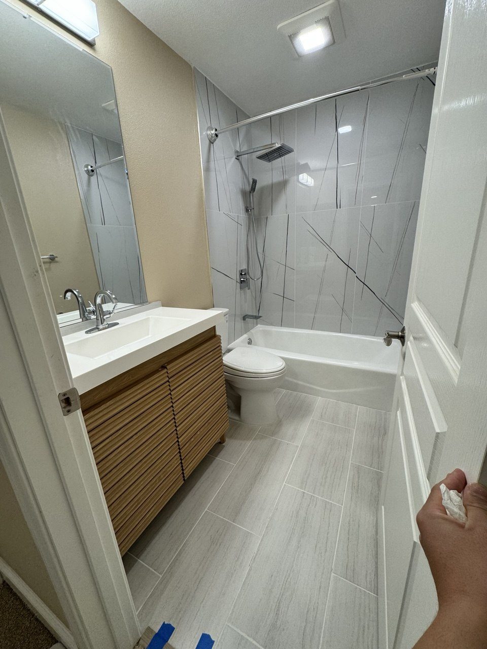 Bathroom Remodel — Patterned Tile Shower