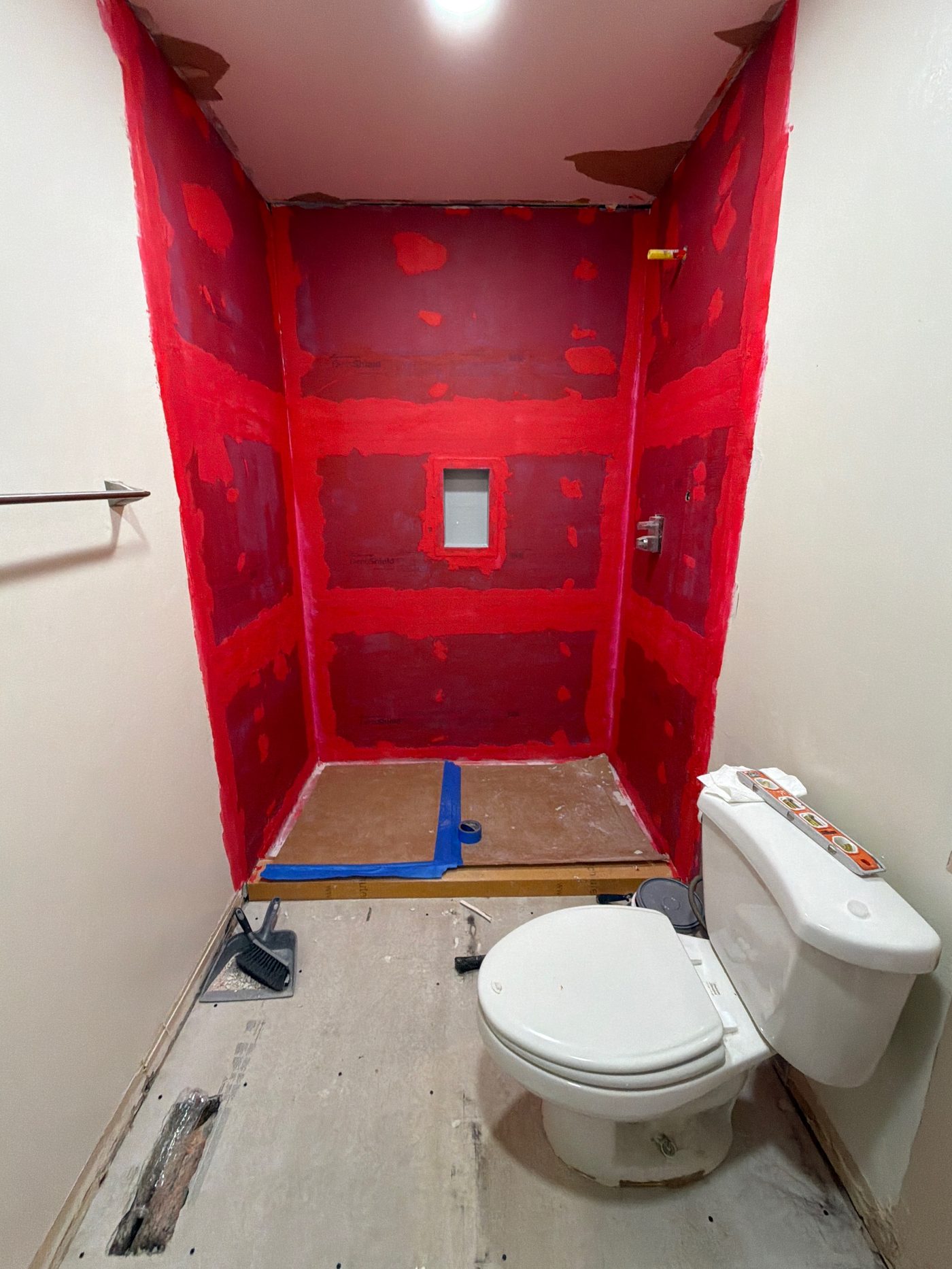Shower Waterproofing — In Progress